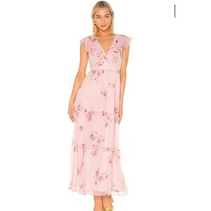 X REVOLVE Juniper Maxi in Pink Floral HOUSE OF HARLOW 1960‎ Sz L. E